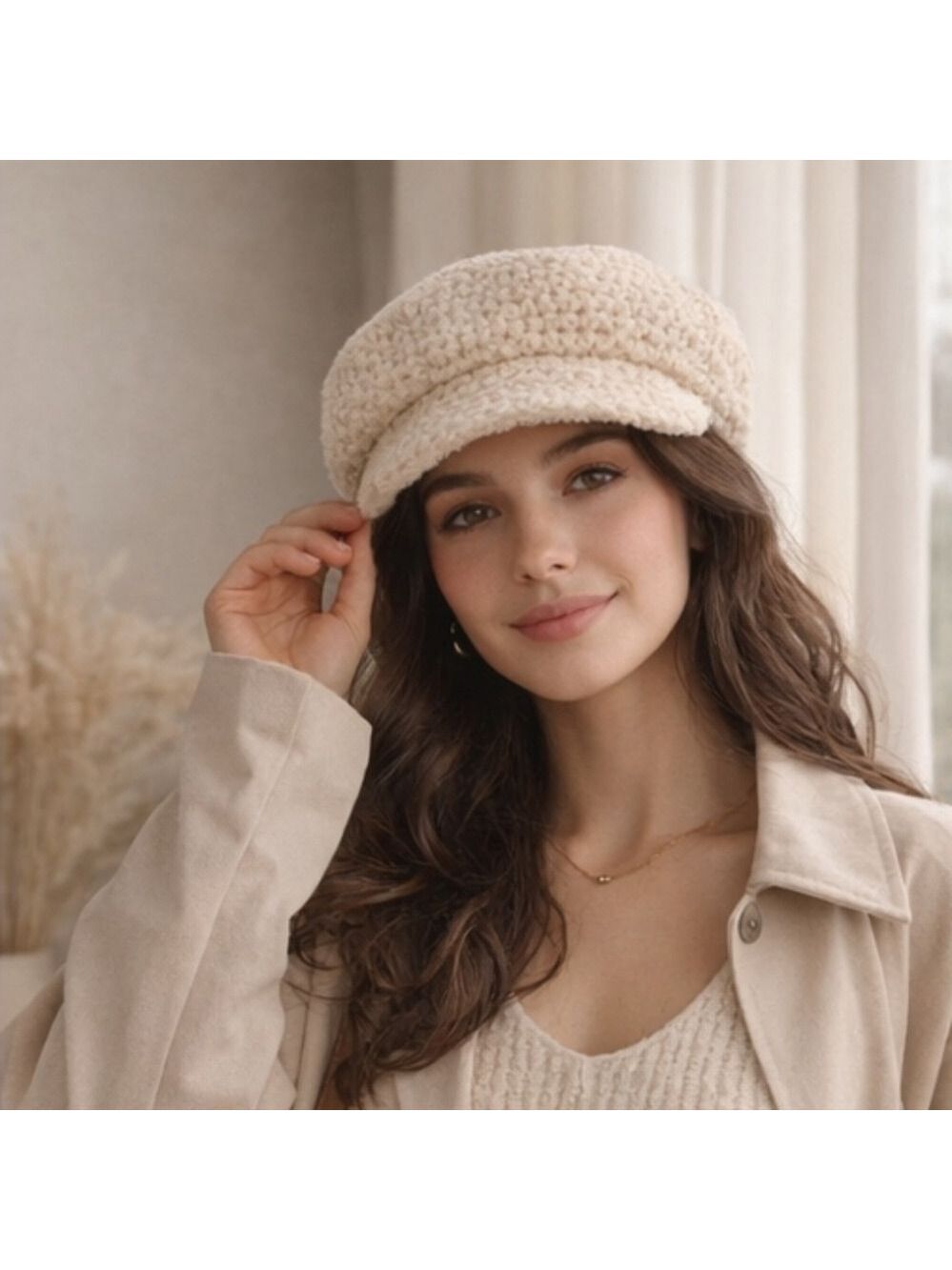 Accessory | August Hat Company Cream Knit Cap| C1 - Picture 1 of 4